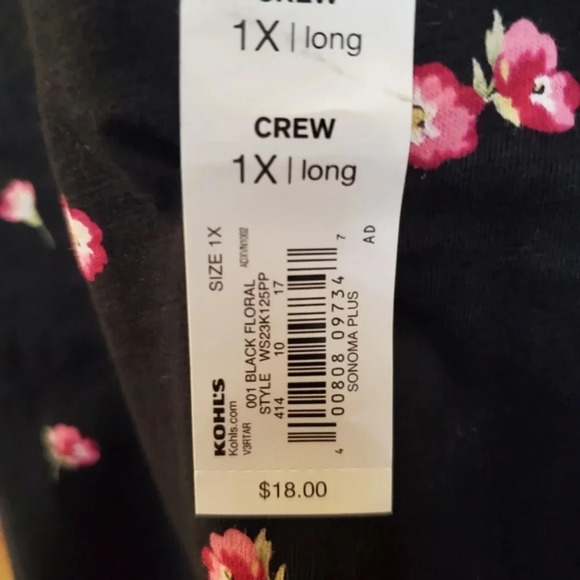 SONOMA | Everyday Crewneck Long Sleeve Top sz 1X - Picture 4 of 6